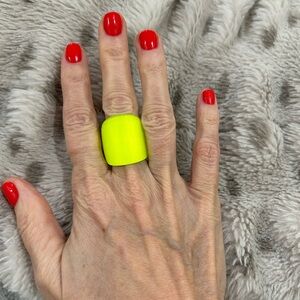 Alexis Bittar Neon Yellow Lucite Block Ring